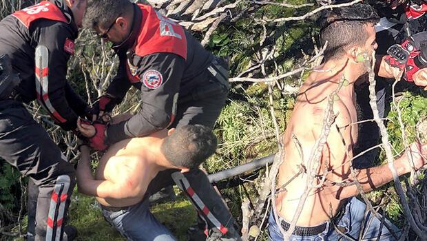 Muğlada iğrenç saldırı Polis yarı çıplak ormanda yakaladı