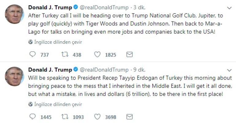 ABD Başkanı Trumptan peş peşe Erdoğan tweetleri