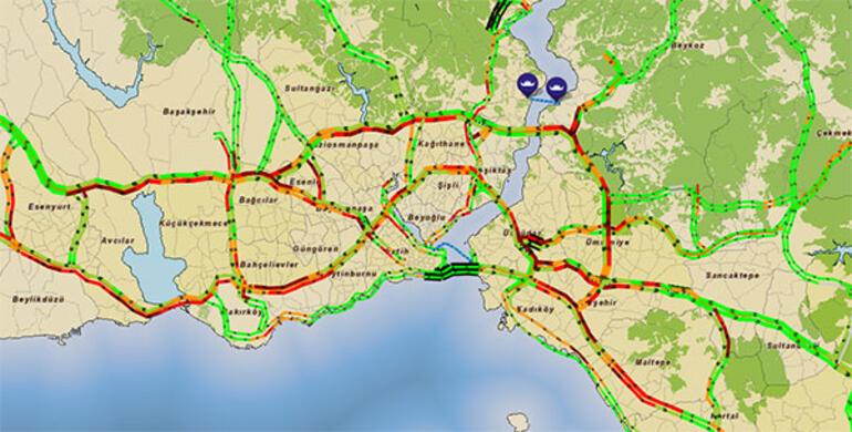 İstanbulda yağmur trafiği... Yoğunluk yüzde 70e ulaştı