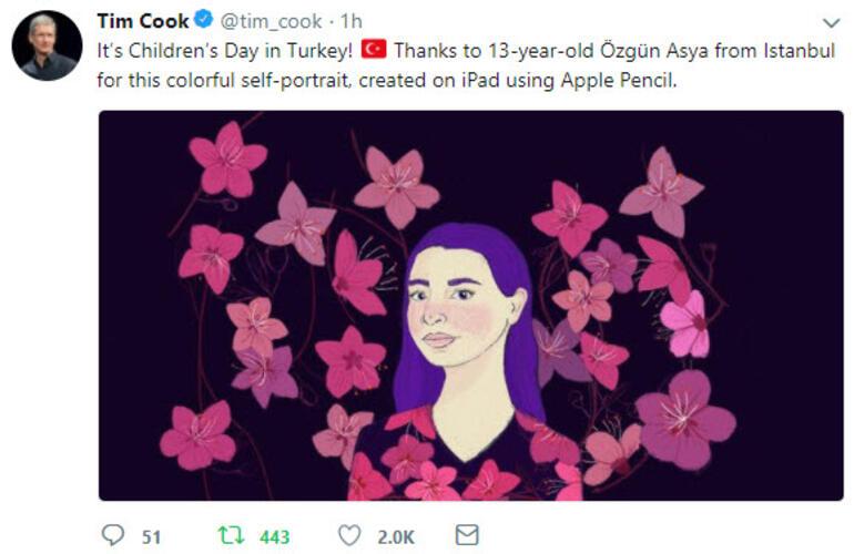 Appleın patronu Tim Cooktan 23 Nisan mesajı