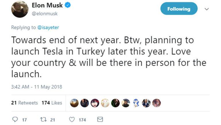 Tesla Türkiyeye gelecek mi sorusunu, Elon Musk böyle yanıtladı