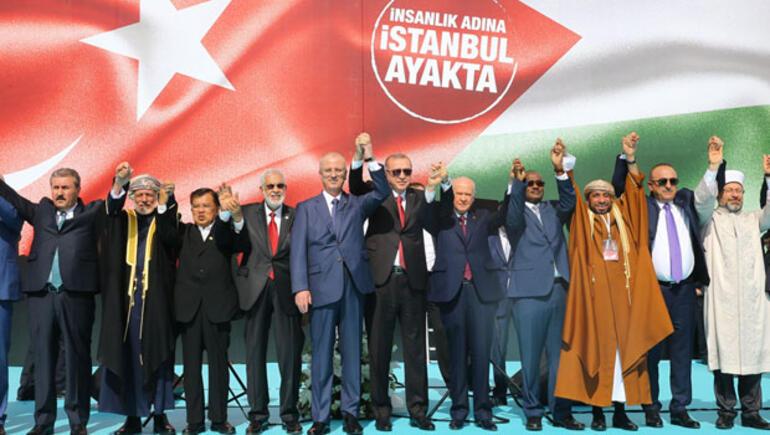 Gözler İstanbulda... Liderler Yenikapıdaki Kudüs mitinginde
