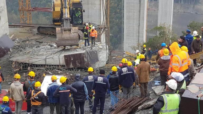 Son dakika: Viyadük inşaatında beton blok düştü... İşçiler altında kaldı