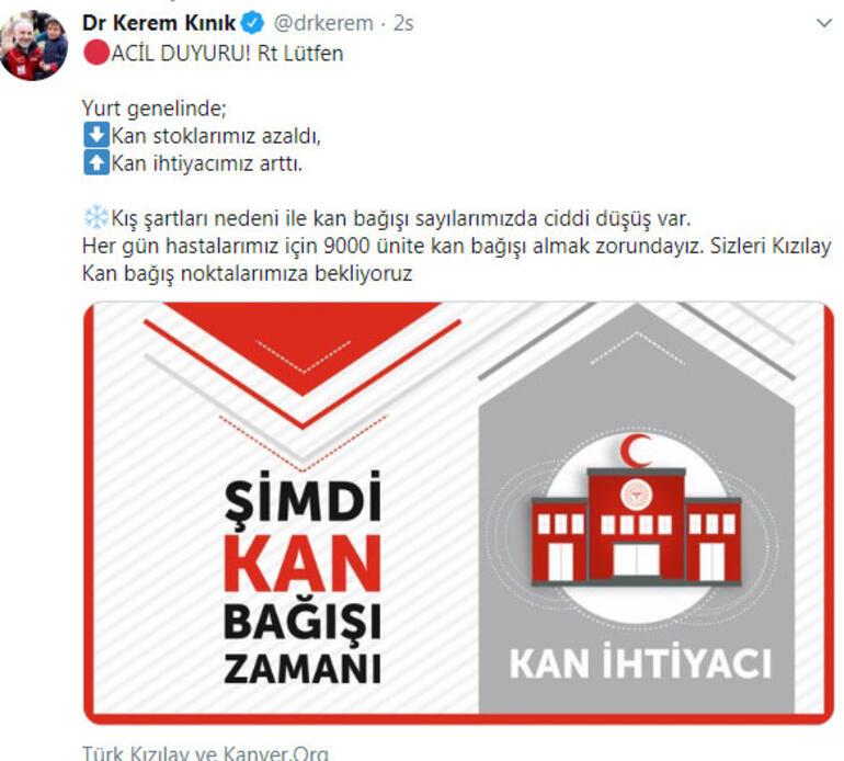 Kızılay Başkanı sosyal medyadan seslendi: Acil duyuru