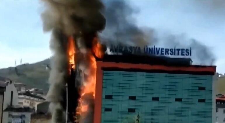 Son dakika... Trabzonda üniversite kampüsünde yangın