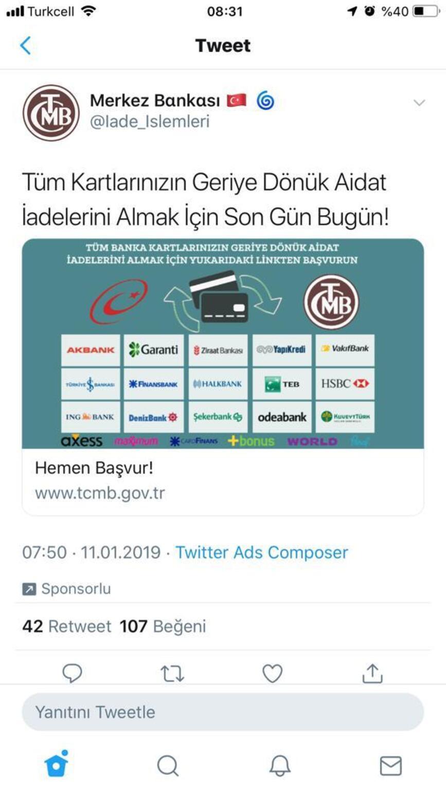 Bilişim Derneği Başkanı uyardı… Twitter’daki sahte merkez bankası reklamına dikkat