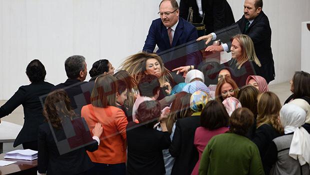 HDP'li ve AK Partili kadın vekiller birbirine girdi