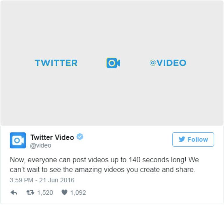 Twitter'a 140 saniye video yükleme dönemi