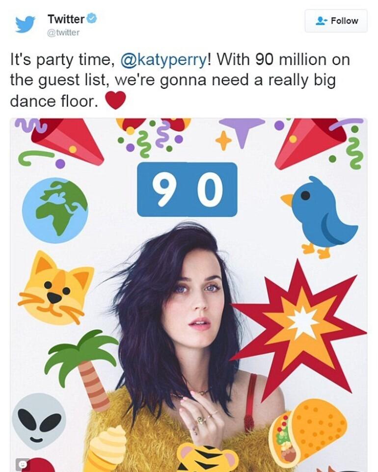 Twitter'da en çok takip edilen isim Katy Perry
