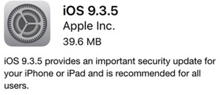 iOS 9.3.5 güncellemesi yayınlandı