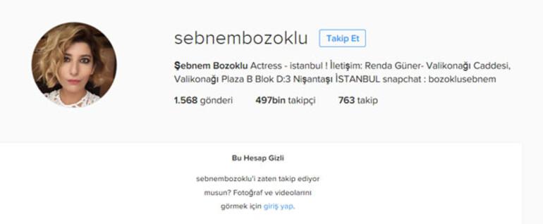 Şebnem Bozoklu'dan Instagram kararı