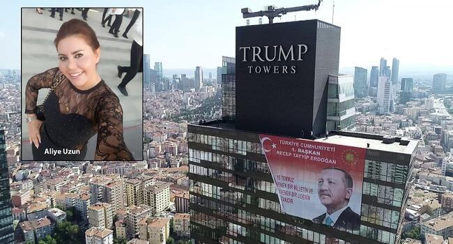 Turkish businesswoman puts up Erdoğan poster on Trump Towers in Istanbul