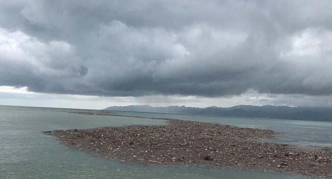 Hazelnut islands wash ashore after flash floods in northern Turkey
