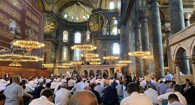 First Muslim prayers held in Hagia Sophia after 85 years