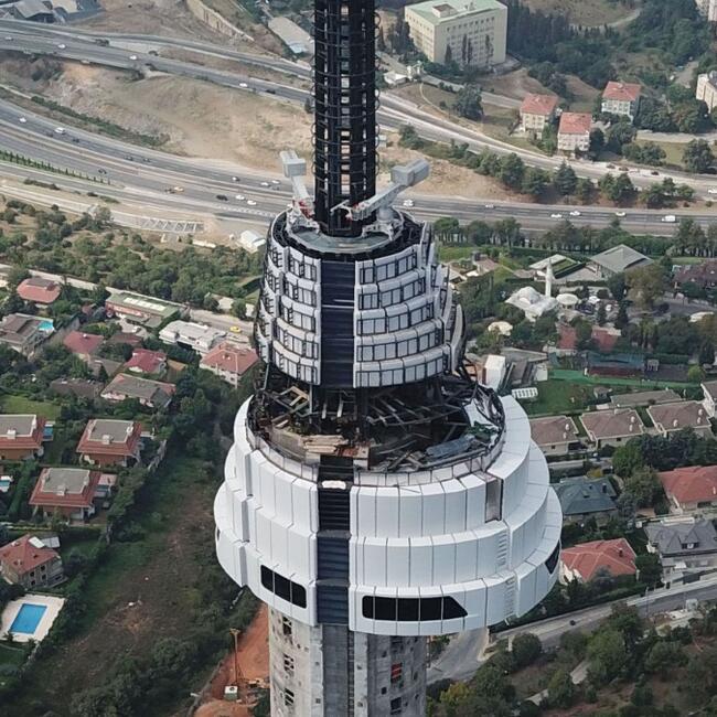 istanbul s gigantic tv tower nears completion