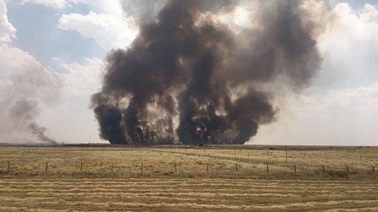 Kamışlı'daki tarlalarda yangın Türkiye'de önlem