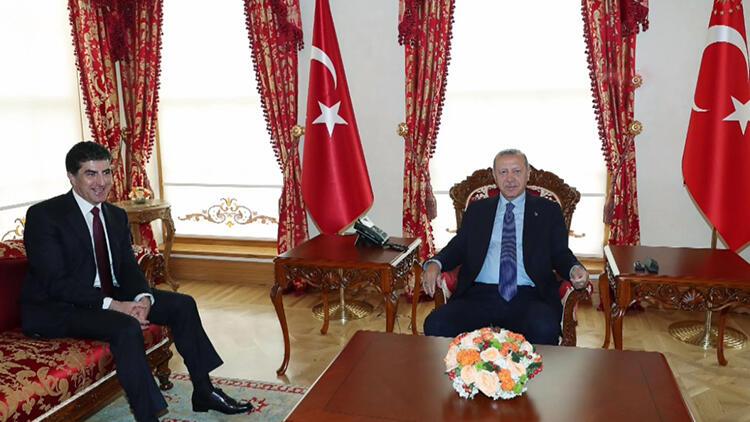 Son dakika Cumhurbaşkanı Erdoğan Barzani'yi kabul etti