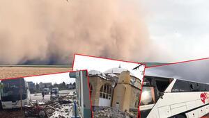 Konya'da dün çıkan kum fırtınasının görüntüleri... Bir saat sürdü