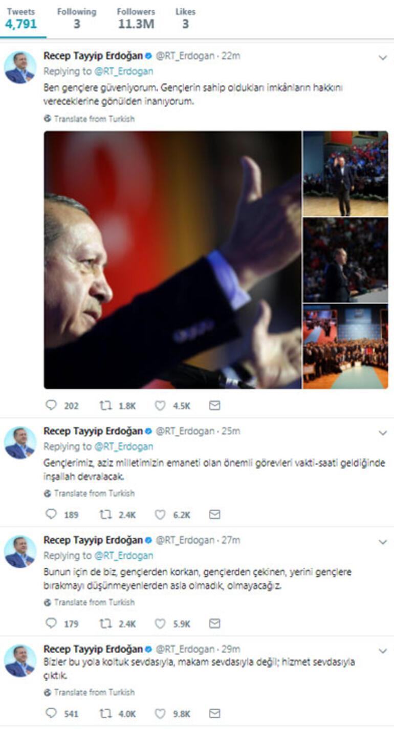 Gökçekin istifasını duyurduğu dakikalarda Erdoğandan dikkat çeken mesajlar
