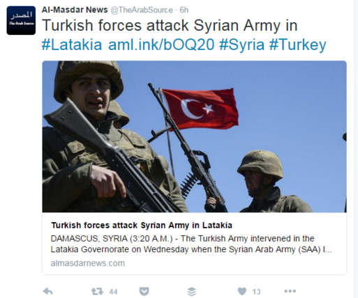 Suriye medyası: Türkiye rejim güçlerini vurdu