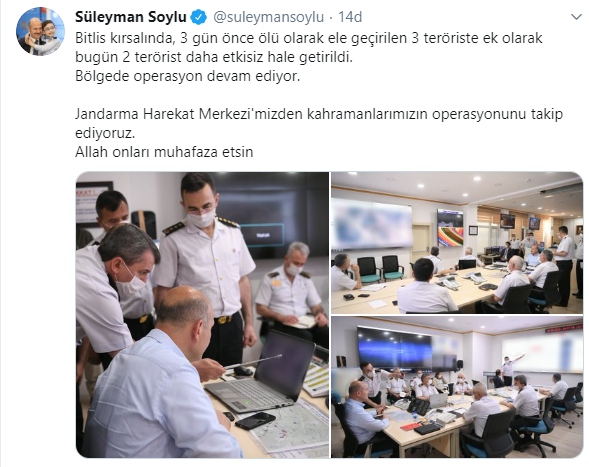 Son dakika... Bakan Soylu operasyonu dakika dakika takip etti! Bitlis'te 2 terörist daha etkisiz hale getirildi