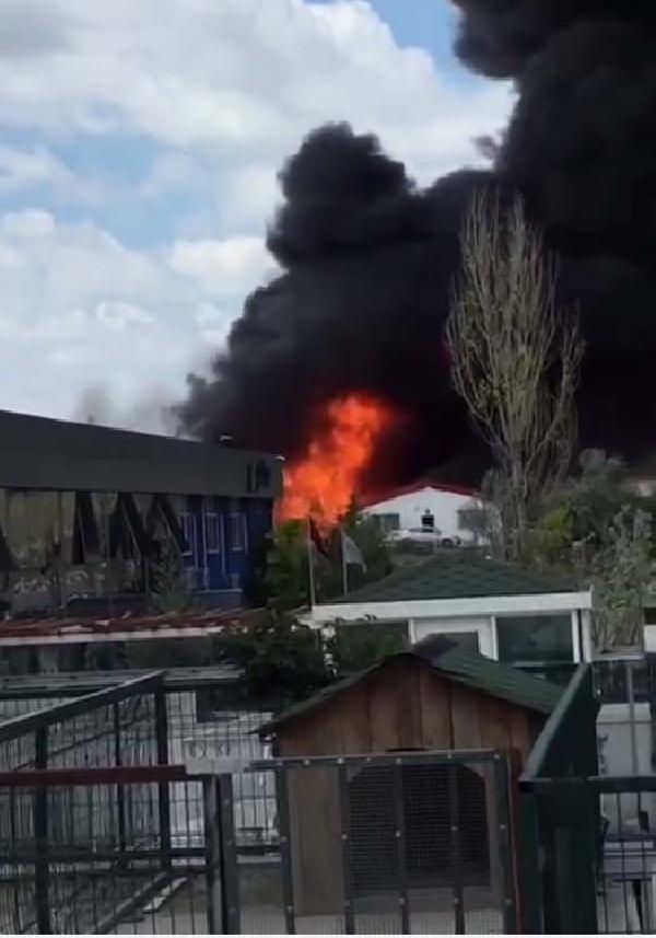 Son dakika... Ankara'da boya fabrikasında yangın 