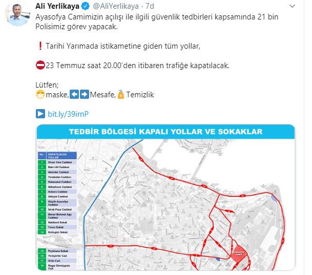 Son dakika haberi: İstanbul Valisi harita ile paylaştı... Saat 20.00'den sonra bu yollar kapalı!