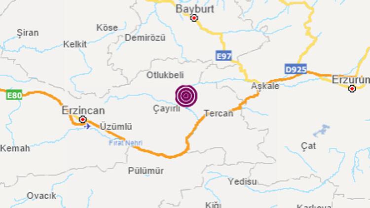 Son dakika haberler... Erzincan Tercan'da 4.3 büyüklüğünde korkutan deprem