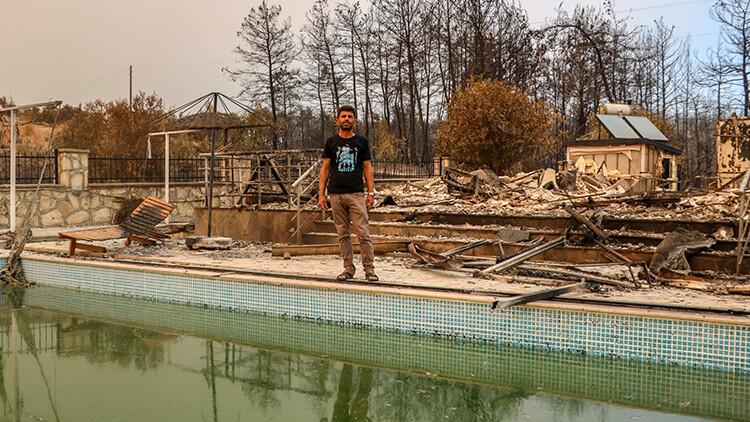 Antalya'da mucize kurtuluş! 6 kişilik aile havuza girerek yangından kaçtı
