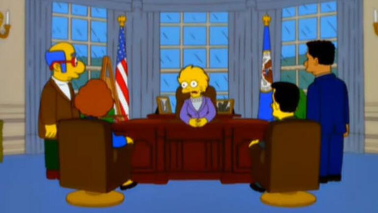 The Simpsons Trumpın başkan olacağını 16 yıl önceden bildi